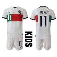 Koszulka piłkarska Portugalia Joao Felix #11 Strój wyjazdowy dla dzieci MŚ 2022 tanio Krótki Rękaw (+ Krótkie spodenki)